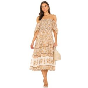 Spell Juniper Shirred Dress